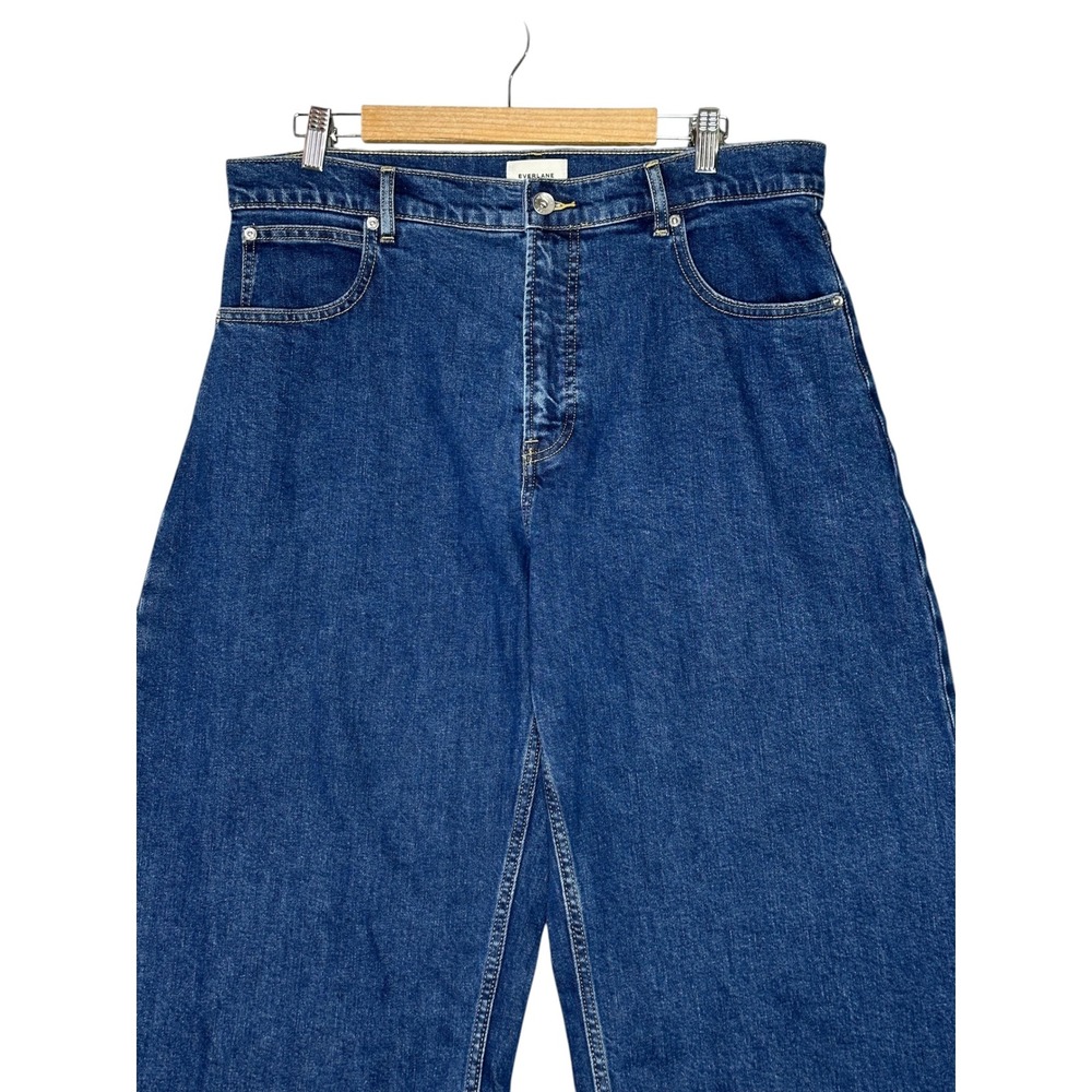 Everlane Womens Way-High Curve Jean33R Organic Cotton Barrel Denim Blue - Picture 3 of 12
